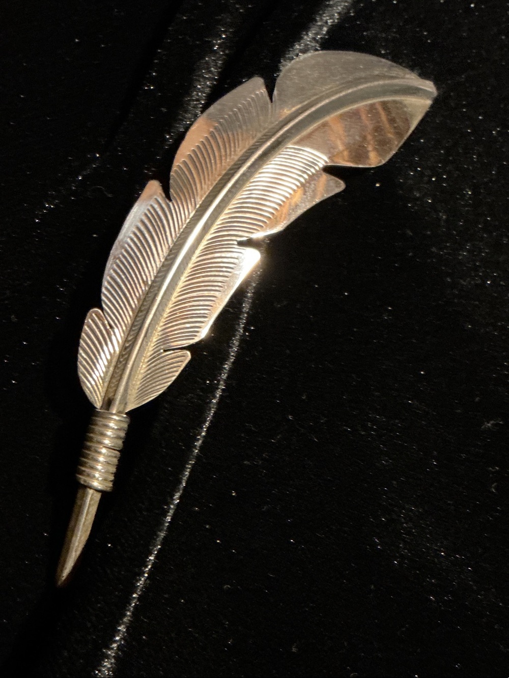 Silver Feather Brooch Pin/Necklace